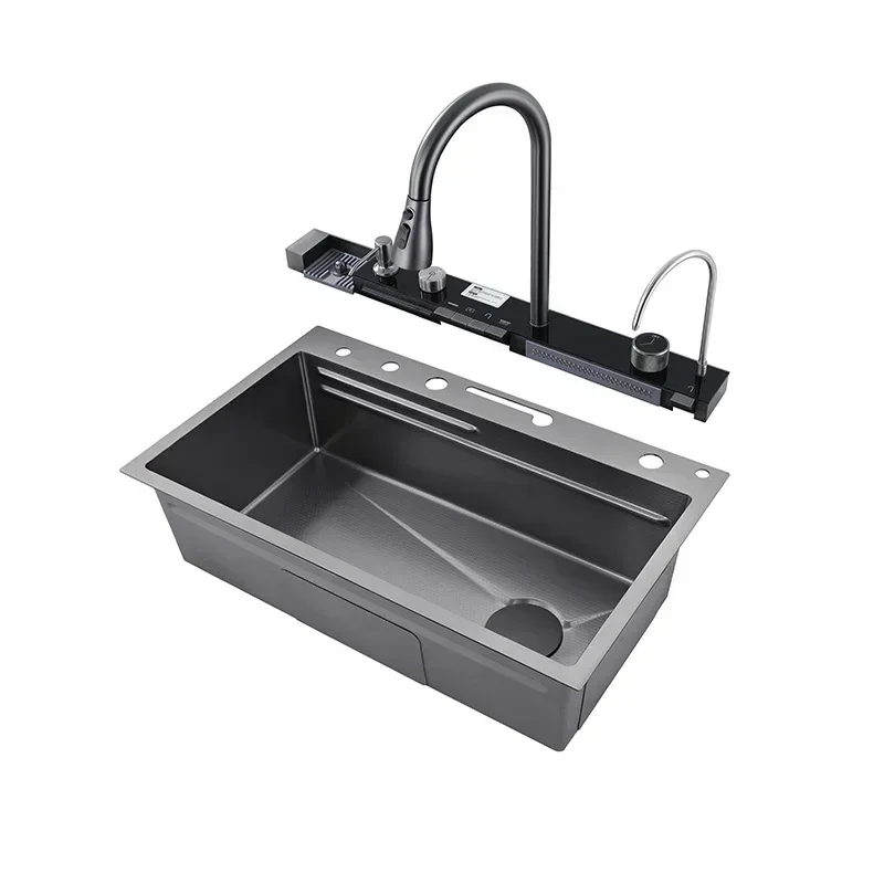 'Deao rectangular 304 bowl undermount stainless steel apron farmhouse handmade smart waterfall multifunction kitchen sink