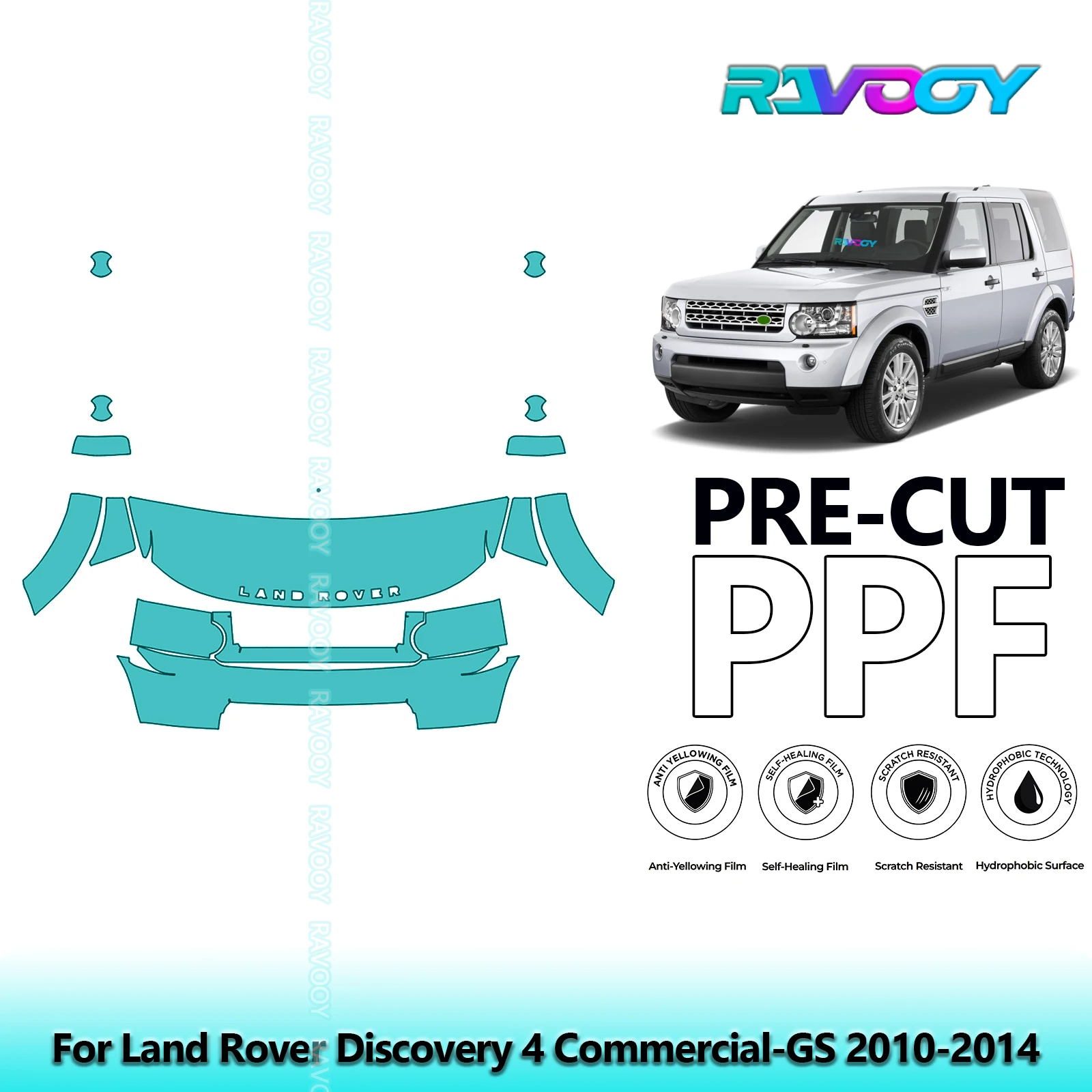 For Land Rover Discovery 4 Commercial-GS 2010-2014 Partial Front 8.5Mil Pre-Cut Paint Protection Film PPF Kit Clear/Matte/Black