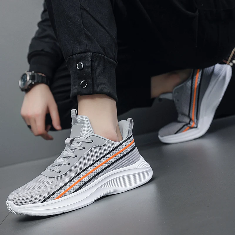 Zapatos de hombre talla grande 50 con suela blanda, calzado deportivo ultraligero, 49 pies anchos para hombre, zapatillas para correr regordetas, malla transpirable su