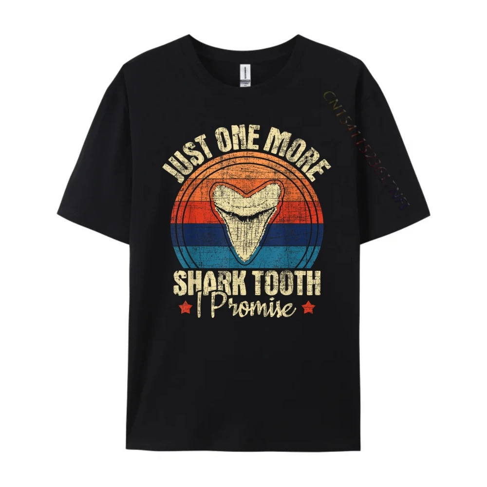 Just One More Shark Tooth I Promise Retro Fossil Mens Clothing 2025 Cotton Comfort Oversized T Shirt Men Figures