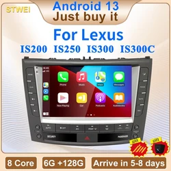 Lecteur vidéo de voiture avec système intelligent Android, écran stéréo à limitation centrale, Apple Carplay, Lexus IS200, IS250, IS300, IS300C, 9 pouces