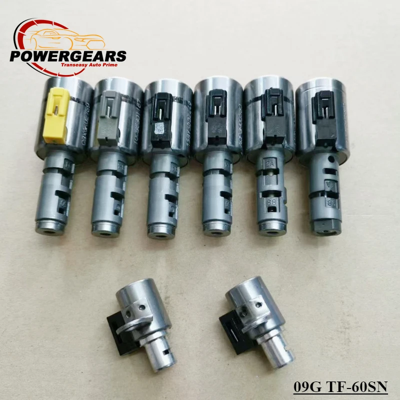 

8PCS 09G TF-60SN 6-Speed Transmission Solenoid Kit Set Suit For VW Audi Jetta Golf Passat Beetle Mini 2003-ON TF60SN TF60-SN