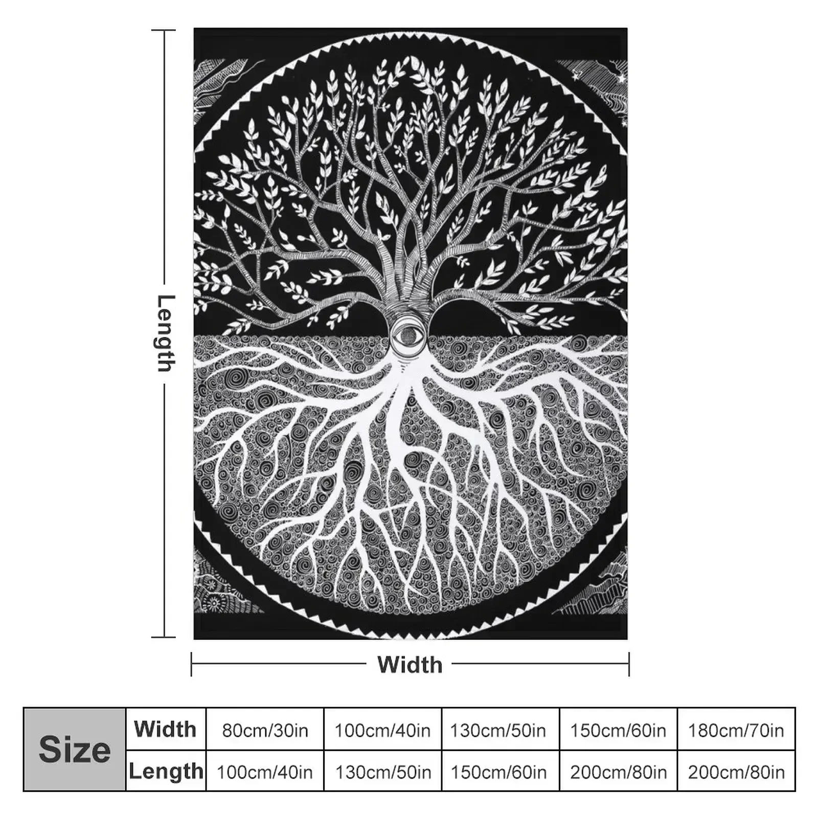 Druid Tree of LIfe Throw Blanket Sleeping Bag Warm Blankets