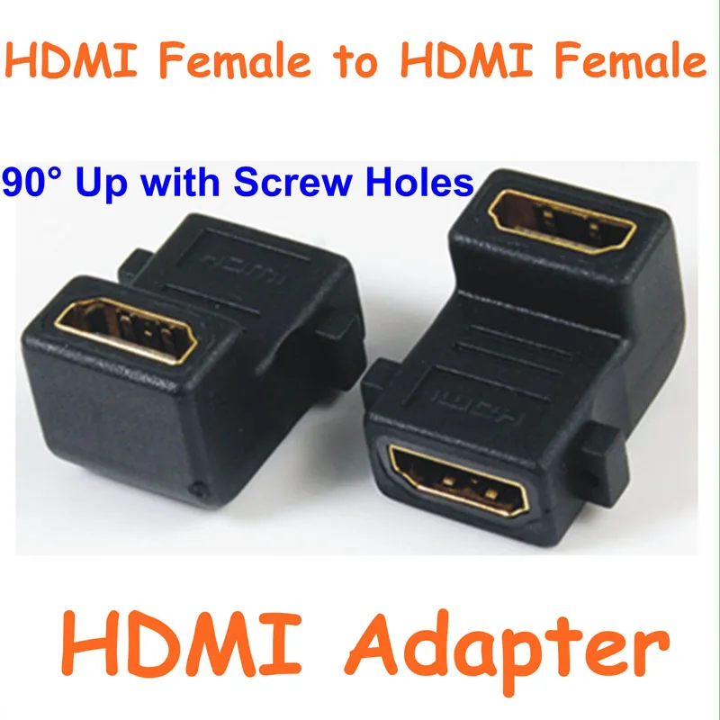 20pcs HDMI Female to HDMI Female Adapter 90 Degree up with Screw Holes Connector Extender HDMI Converter for LCD minitor PC