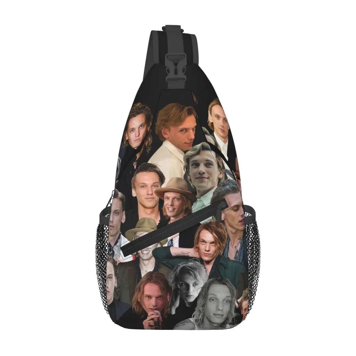 Jamie Campbell Bower Fotocollage Brusttasche Herren Sling Umhängetasche Brusttasche Reisen Wandern Tagesrucksack Umhängetasche