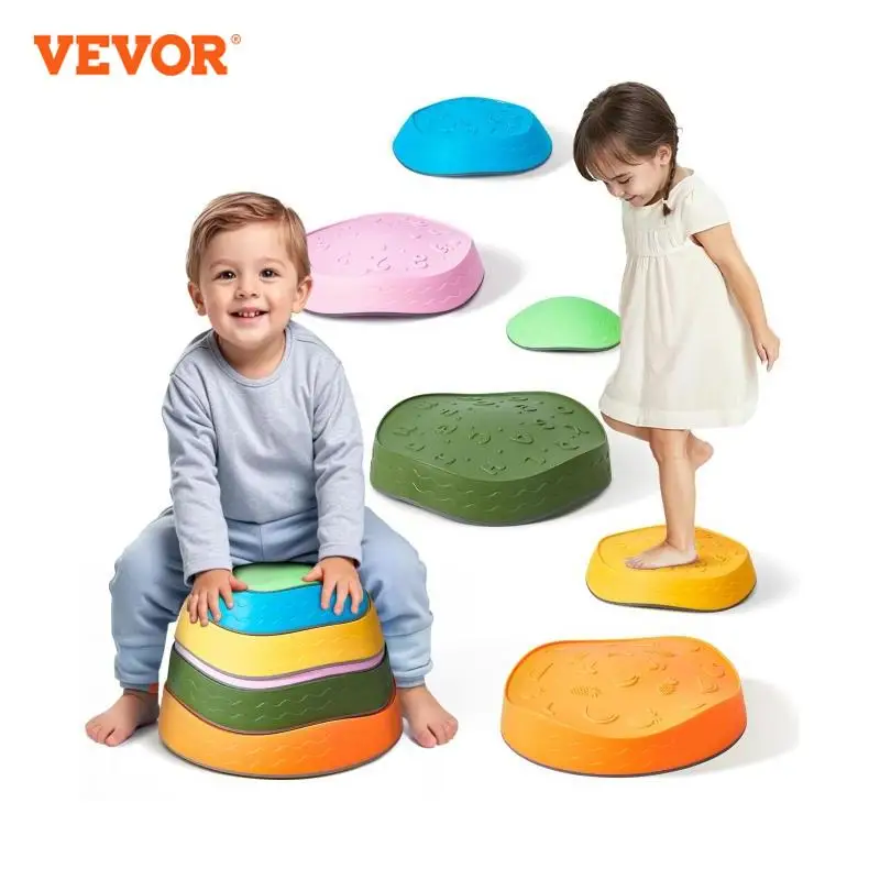 VEVOR 6 PCS Balance Stepping Stones Kids Sports Toys Training Sensorial Social Games for Children Indoor or Outdoor Play