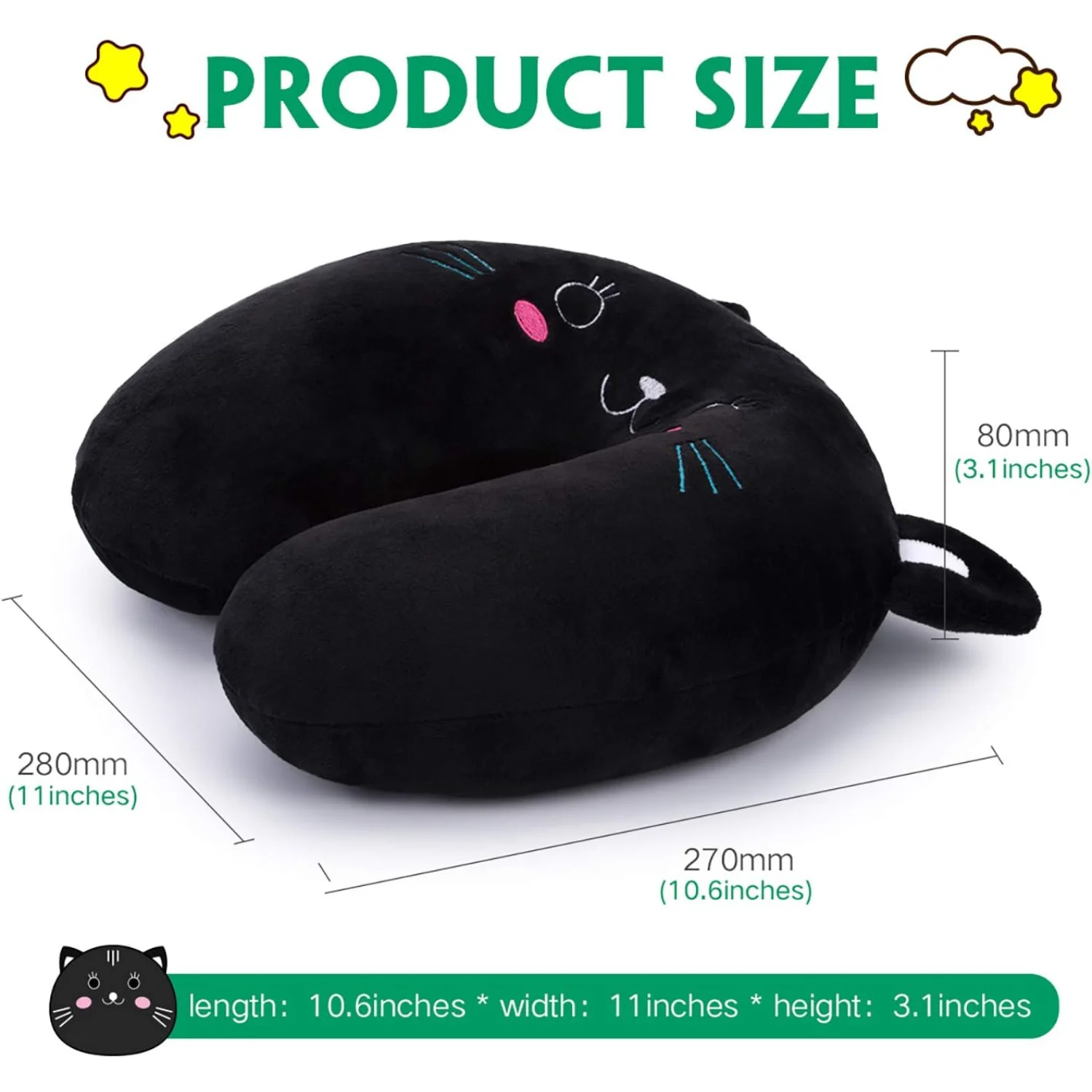 Travel  for  Toddlers-Soft Neck Head Chin  ,Cute Animal,Comfortable in Any Sitting Position for Airplane,Car,Train,Machine Washa