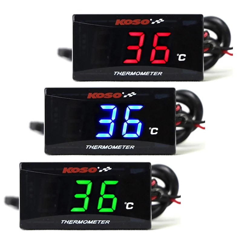 Motorcycle KOSO Water Temperature Gauge Mini Meter Thermometer Moto Universal for XMAX300 CB400 MT 07 09 Sensor Scooter Racing