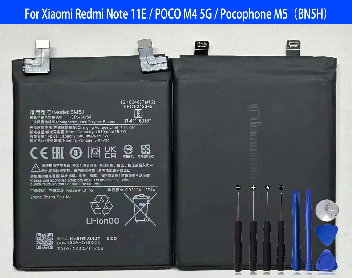 BM5J Battery For Xiaomi 12T / MI 12T Pro Original Capacity Phone Batteries Bateria