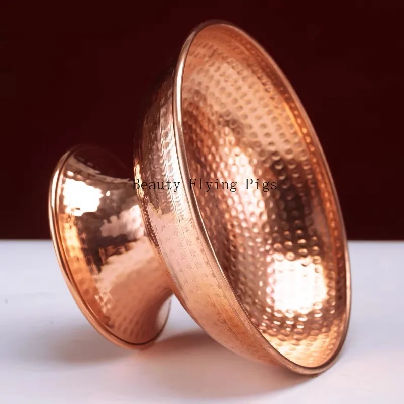 Красная медная тарелка, тибетский алтарь, буддийская резная чаша, поднос для еды, поднос для благоприятных фруктов, украшение для рабочего стола