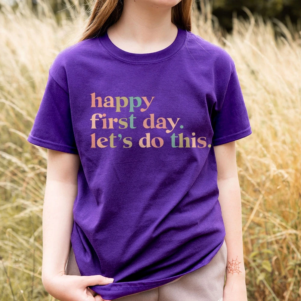 Happy First Day of School Shirt, Teacher Gift, Gift for Teachers,Kindergarten Teacher,Teacher Appreciation, Back to School Shirt