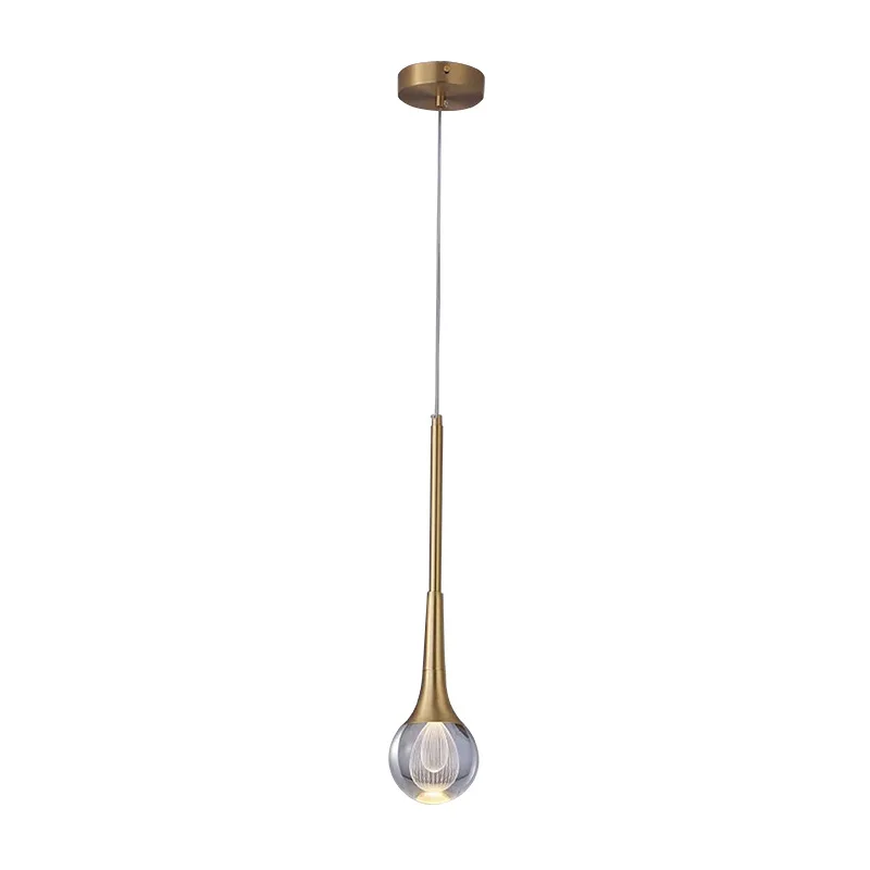 

Simple light luxury creative personality bedroom bedside all copper crystal chandelier restaurant bar Internet celebrity lamp