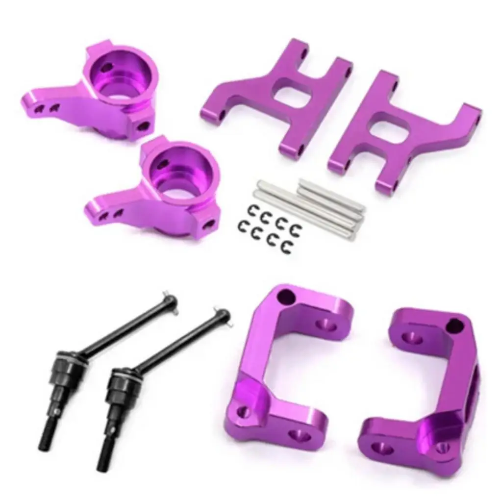 RCGOFOLLOW Aluminum Front Swing Arm+Joint Knuckle Arm+Drive Swing Shaft+Hub Carrier Base C Set for 1/10 TAMIYA CC01 TA02 TA03 RC