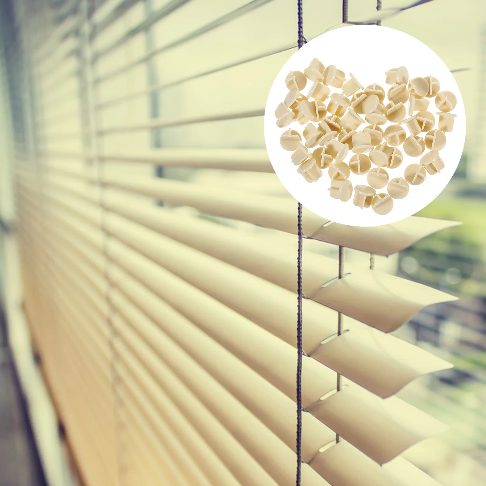 

50pcs Bottom Rail End Caps For Roller Blinds Horizontal Blinds Parts Ladder Cord Plug Blind Bottom Rail Button Replacement