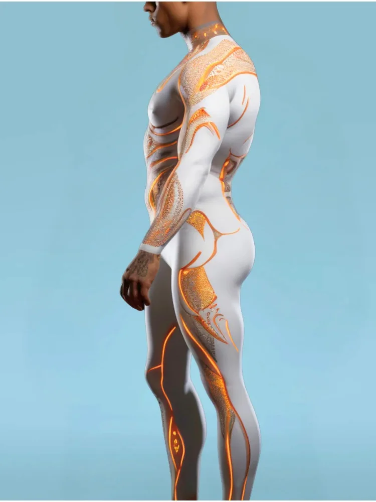 Halloween Smart Künstlerisches Kostüm Herren Technologie-Strumpfhose Karnevalsparty-Strumpfhose Bühnenauftritts-Jumpsuit Stretch-Bodysuit – Detail 4