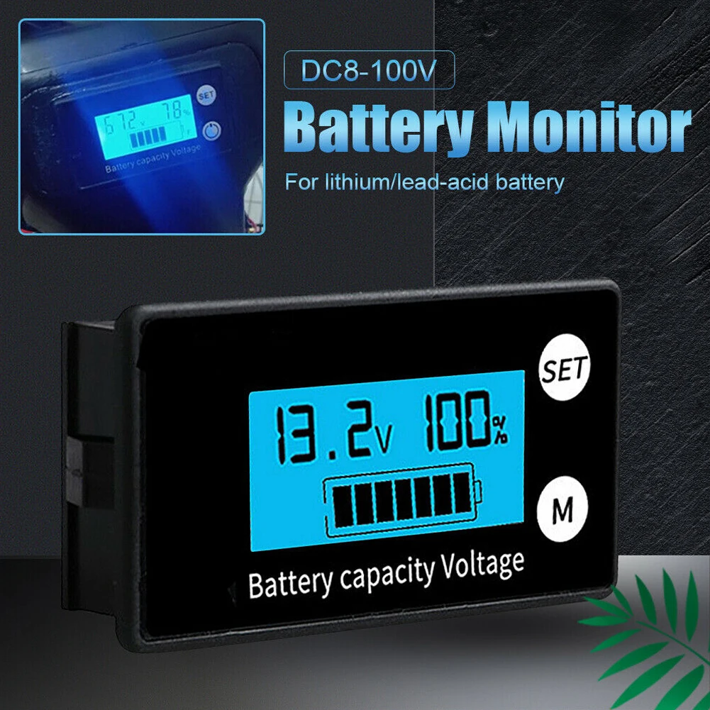 Battery Meter With Alarm Capacity Voltage Monitor DC 12V 24V 36V 48V 60V 72VLCD Digital Meter 6133A Battery Capacity Indicator