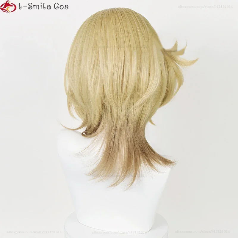 Vtuber NIJISANJI Luca Kaneshiro Cosplay Wig Golden Yellow Heat Resistance Synthetic Hair Anime Halloween Party Wigs Wig Cap