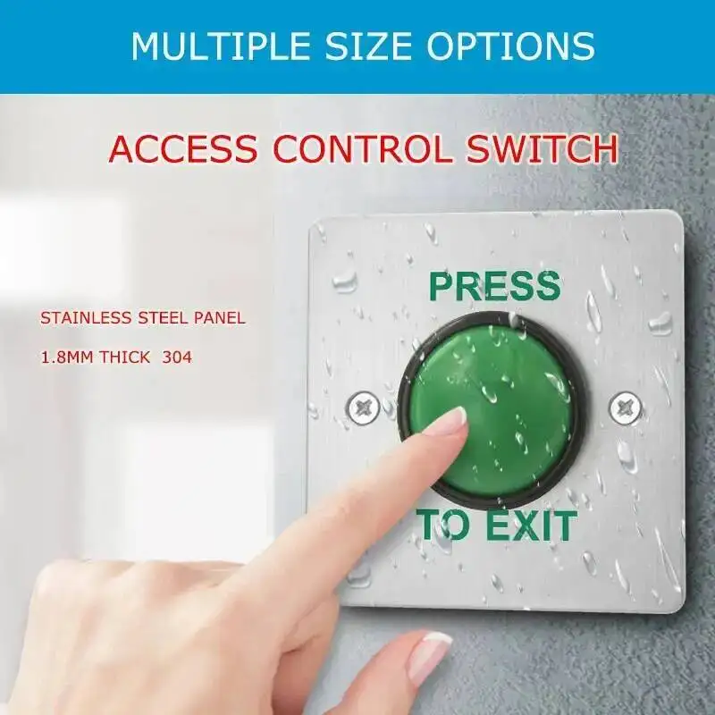 Outdoor Waterproof Stainless Steel 86mm Type Doorbell Push Button Switch Panel For Access Control Long Rainproof Exit