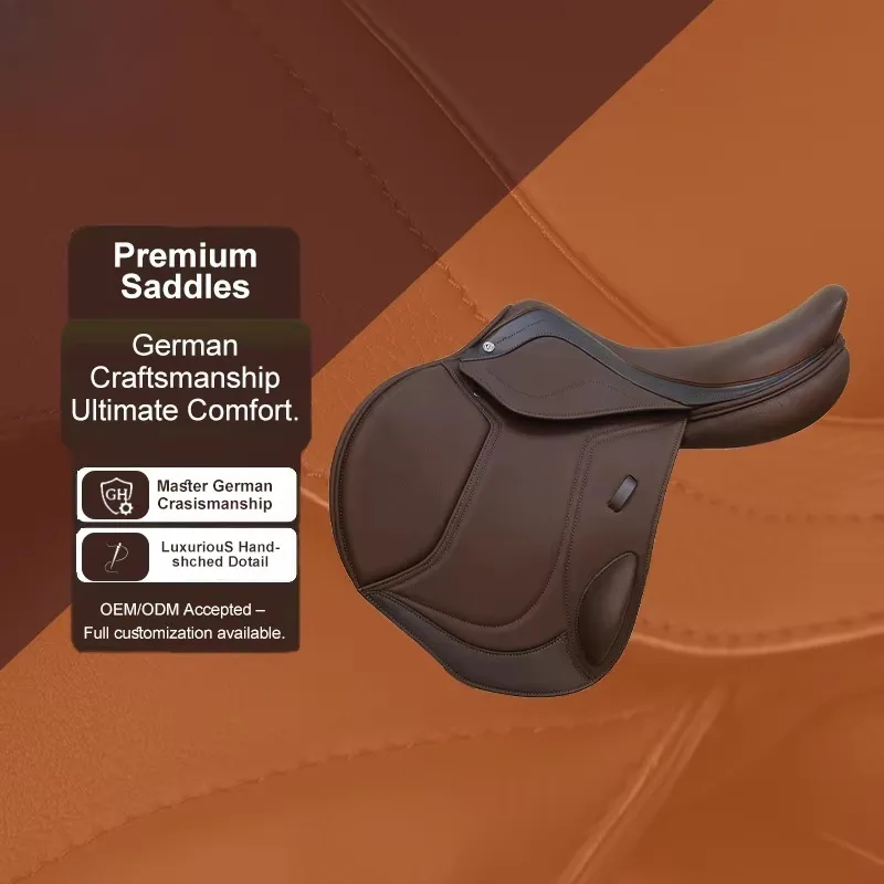 comfor  leather English jumping saddle, sui  for professional equestrian training