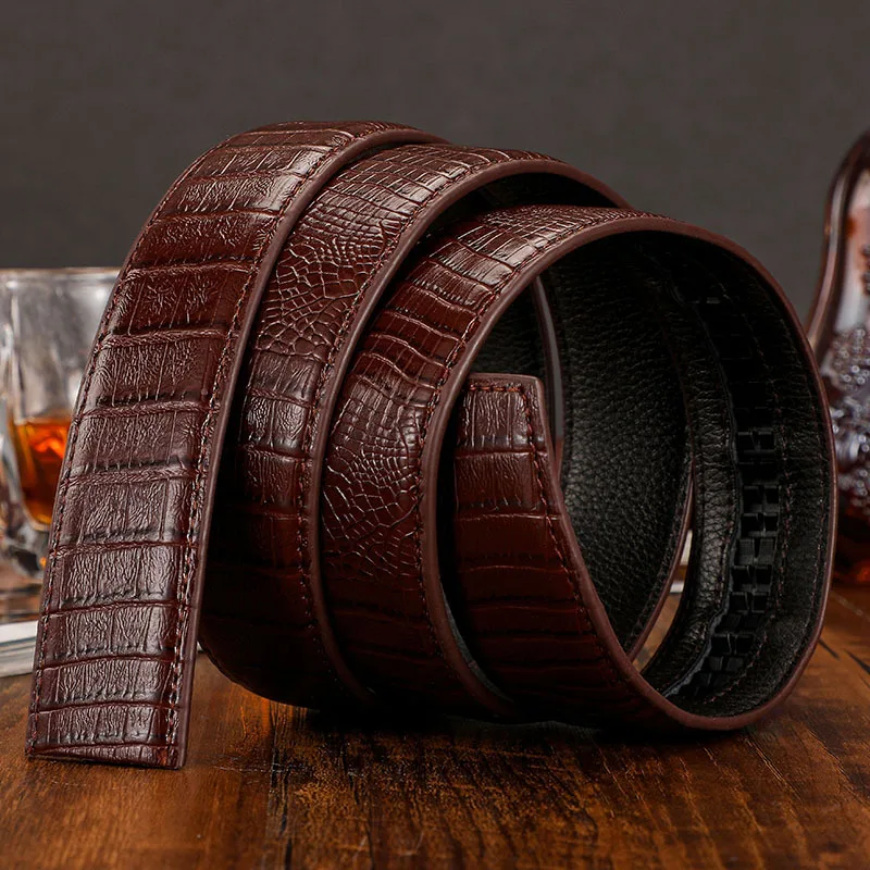 Männer Automatische Schnalle Gürtel Keine Schnalle Gürtel Marke Gürtel Männer Hohe Qualität Männlich Echte Strap Jeans Gürtel 3,5 cm gürtel – Detail 3