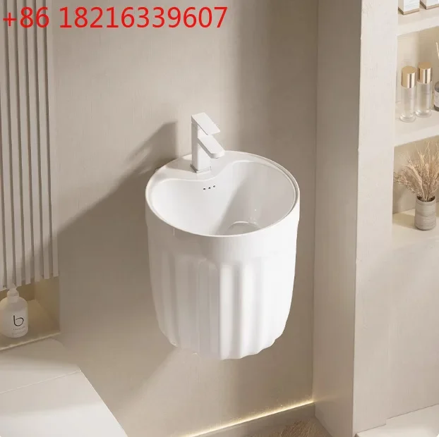 Wall-mounted balcony small size ceramic basin small hanging basin surface
