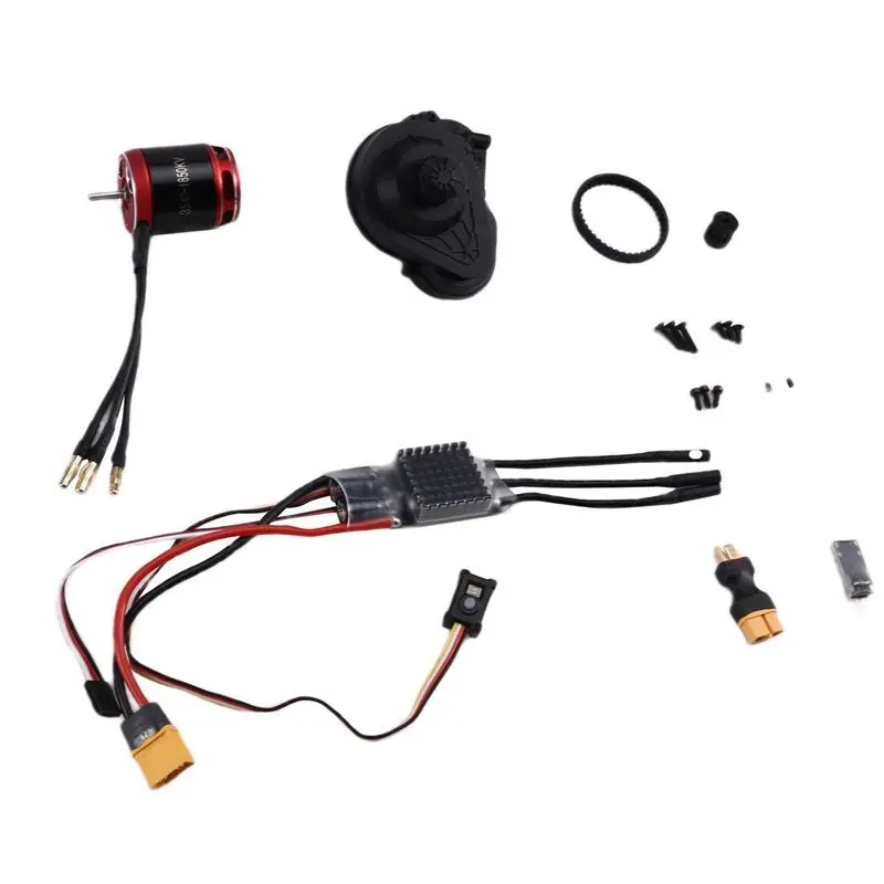 ABUM-3542 1850KV Outrunner Brushless Motor AM32 80A ESC With Belt Drive Gear Box For 1/10 RC Crawler Car SCX10 TRX4 TRX6,B