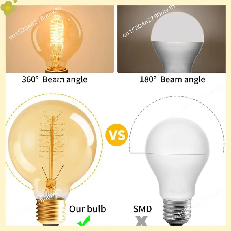 LDHL Retro's Glühbirne Vintage Glühlampe Lampe Warm Gelb Wohnzimmer Schlafzimmer Licht