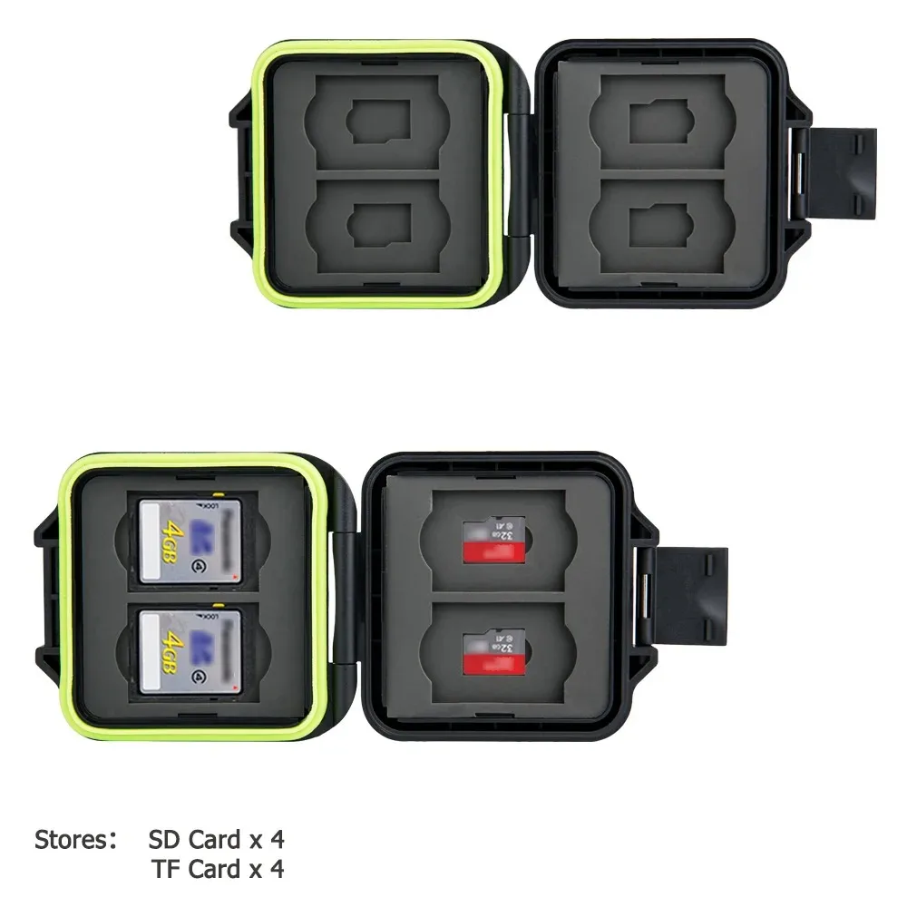 8 Slots Portable SD Micro SD Memory Card Case Water-Resistant SD Card Holder Storage for 4 SD SDHC SDXC & 4 Micro SD TF Cards