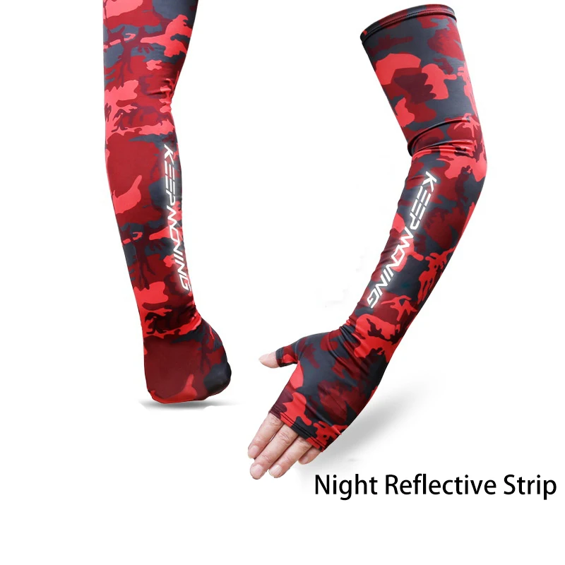 Radfahren Cool Sleeve für Männer Frauen Sonnenschutz Eis Seide Arm Abdeckungen Outdoor Fitness Camouflage Handschuhe Fingerlose Arm Ärmel