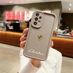 Personalized Customized Name Silicone 3D Gold Heart Case For Samsung Galaxy A52S A51 A32 A31 A22 A21S A14 A13 4G 5G Soft Cover