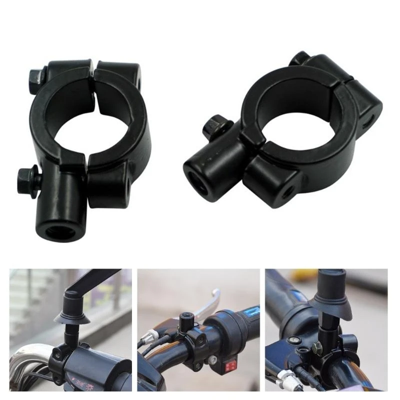 R9CC 2x Easy to Install Motorbike Rear View Handlebar Clamp Mirror Base Support for Daily Riders Demanding Superior Stability