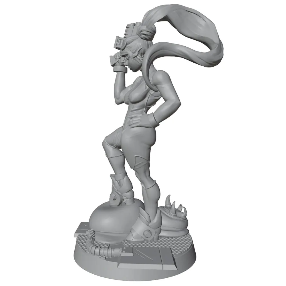 1/24 Miniature Resin Model Statue 75mm Character Toy Model Kit, Featuring a Beautiful Girl with Flowing Long Hair, High-Detailed Resin Model Figure, Unpainted, Perfect for Role-Playing Games and Collecting