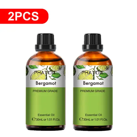PHATOIL 2PCS 30ml Aromatherapy Essential Oil Bergamot Tea Tree Lemongrass Cinnamon Grapefruit Pine Needles Myrrh Aroma Oils