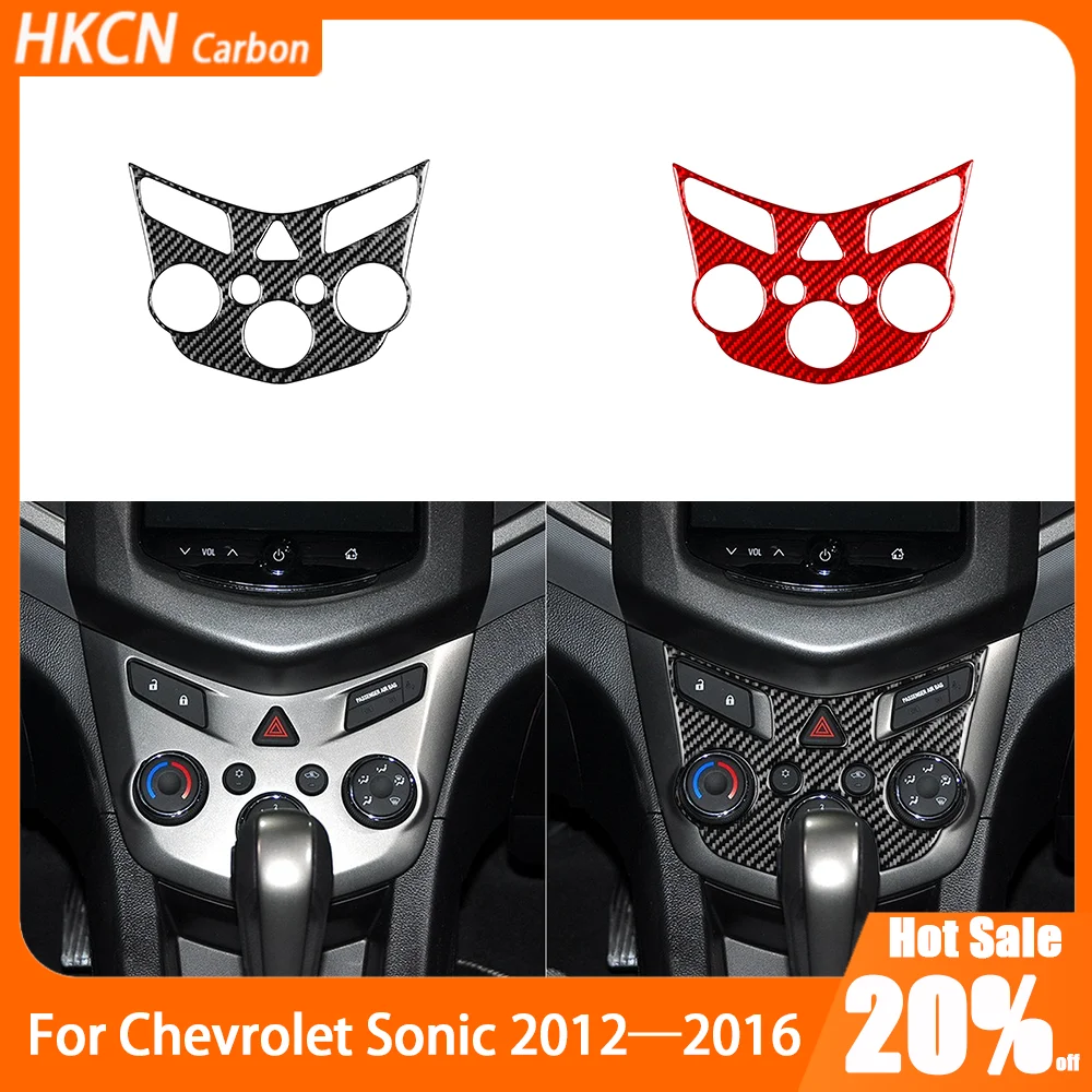 

Carbon Fiber Center Console CD Radio Panel Car Accessories Interior Cover Trim Modified Sticker For Chevrolet Sonic 2012—2016