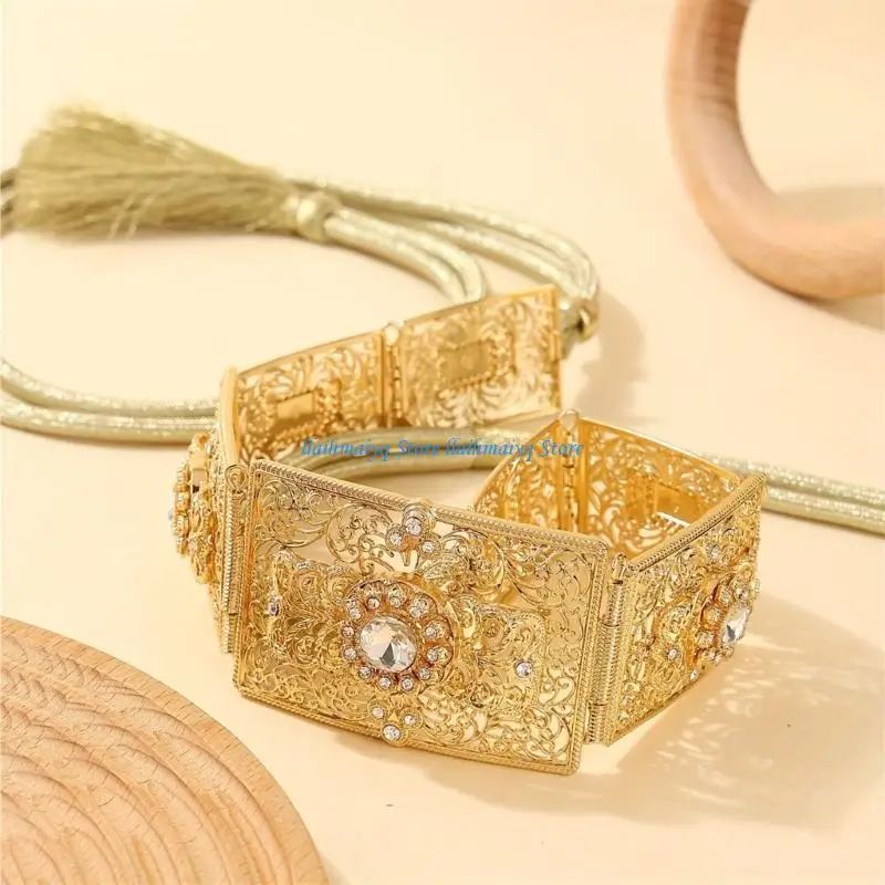 573B Arabian Themed Waist Cincher Practical Metallic Clothing Accent Belt Chain