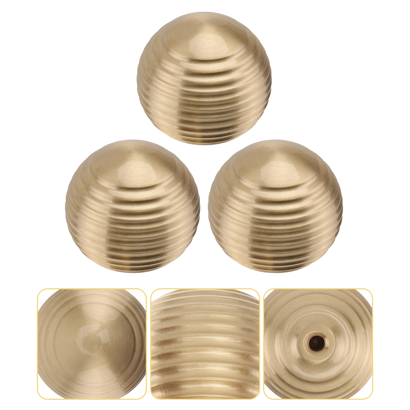 

Gold Cabinet Door H Knobs Drawer Pull Round Furniture Hardware Accessories Wardrobe Installation Tools Durable Solid Brass