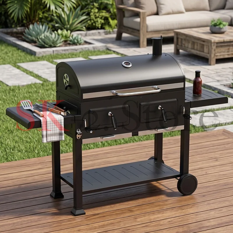 Household barbecue grill Villa courtyard Stainless steel charcoal grill American stew