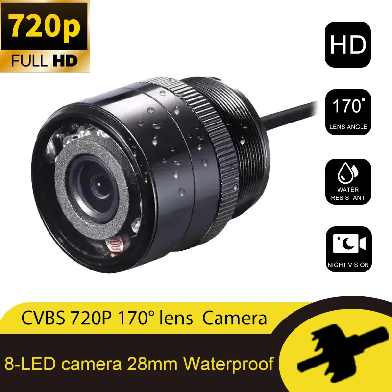 28mm Waterproof CCD Drilling Mount Camera NTSC Auto Switch IR Night Vision Car Reverse Backup Camera
