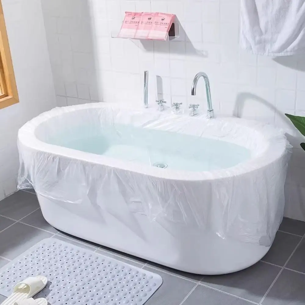 10pcs Portable Disposable Bathtub Cover Large Size Individual Pack Bath Tub Liner Waterproof Bathtub Liner Bag Household