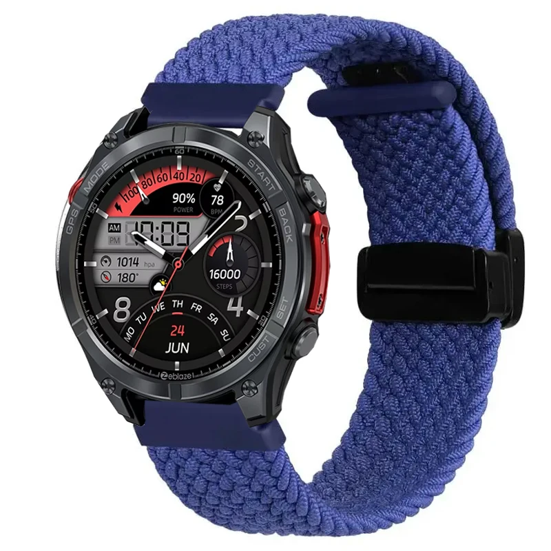 22mm Magnetic Braided Nylon For Zeblaze Stratos 4 3 2 Strap For Zeblaze Vibe 7 7 Pro 7 Lite/Beyond Ares GTS GTR 3Pro Btalk 3Plus