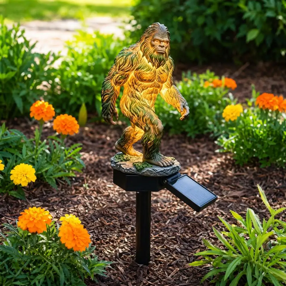 Solar Garden Ornaments Outdoor Solar Sculpture Lights Solar Garden Light Dragon Statue Resin Outdoor Night Lamp Decor for Patio