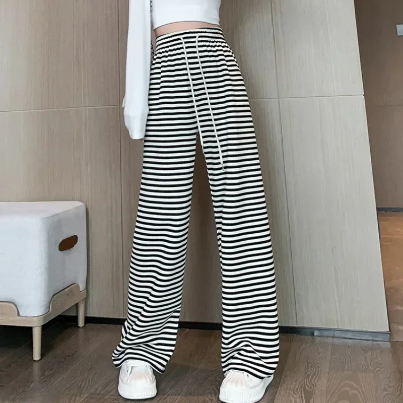 

Woman Trousers Fluid Wide Leg High Waist Cotton Trends 2025 Comfortable Stretch Autumn Pants for Women Quality Original New In G