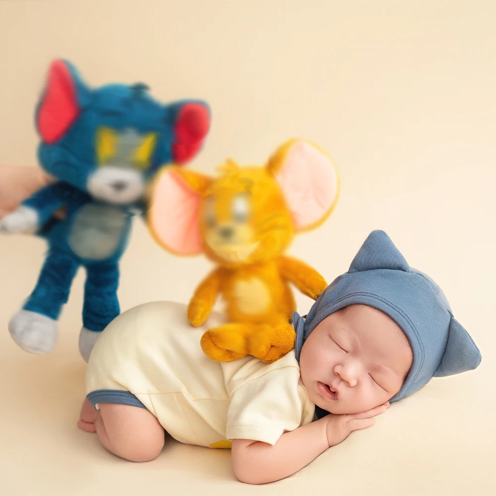 Baby Boy Newborn Photography Outfits Baby Bodysuit+Hat Cosplay Costume Animated Cartoon Characters Dolls Studio Shooting Props