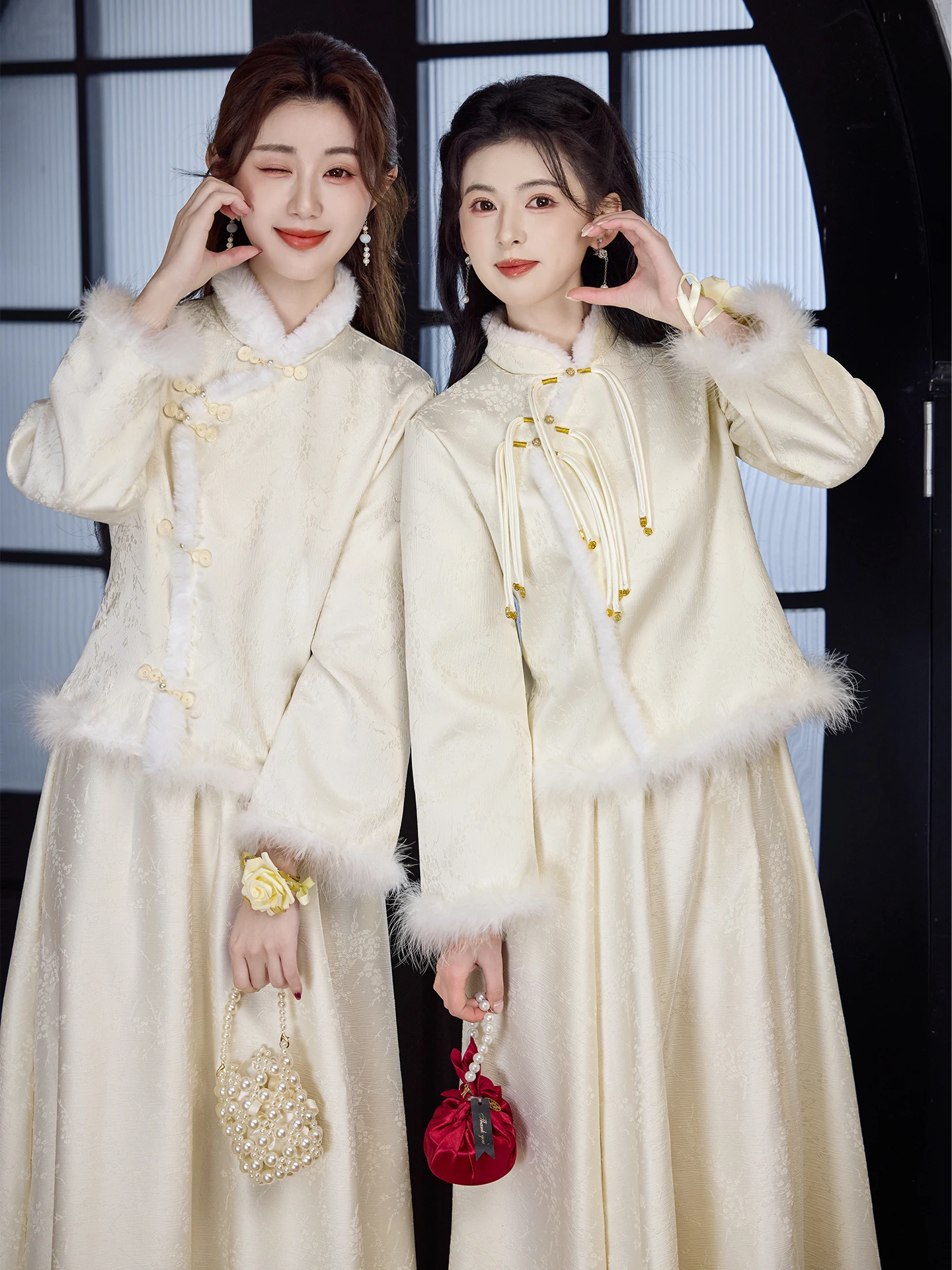 

Chinese Sle Maidsmaid Dr Long Sve Autumn Winter New Arrival Wedding Best Friend Outfit Slimming Warm Retro Sle Zipper