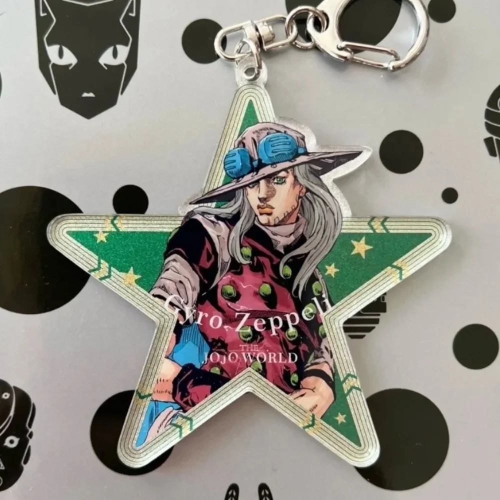 Anime JoJo's Bizarre Adventure Keychain Julius Caesar Zeppeli Kujo Jotaro Star Pendant Keychain Acrylic Pendant Backpack Decorat