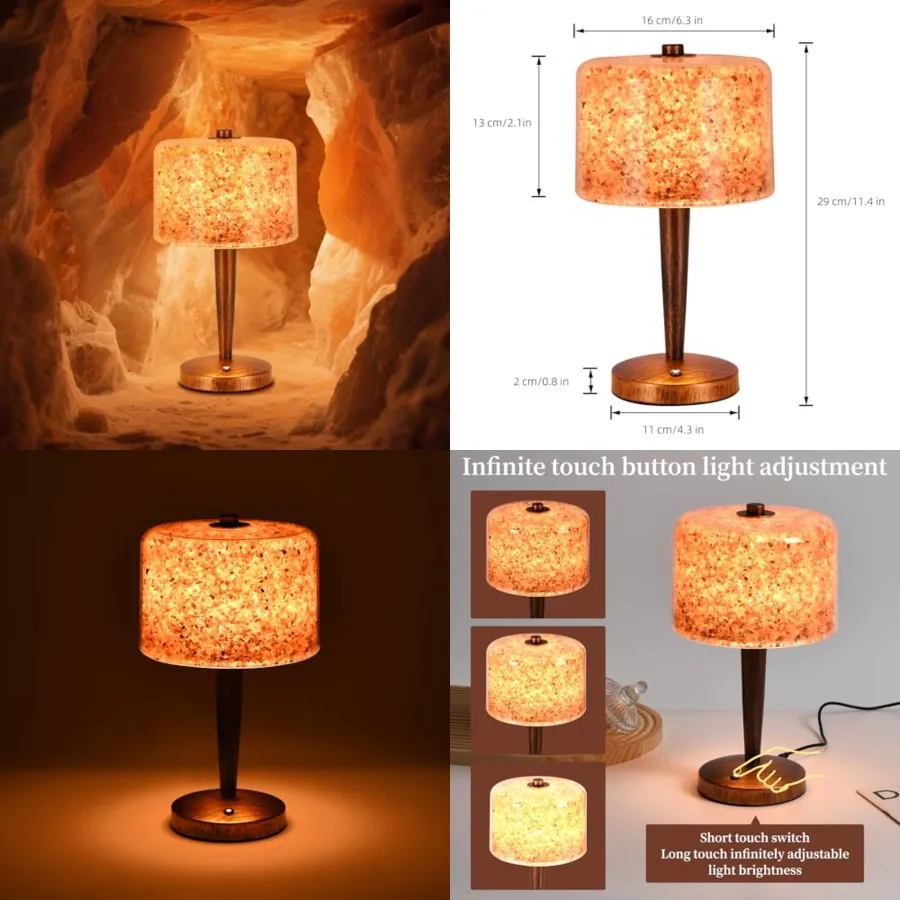 Himalayan Salt Lamp with Touch Dimmer Control