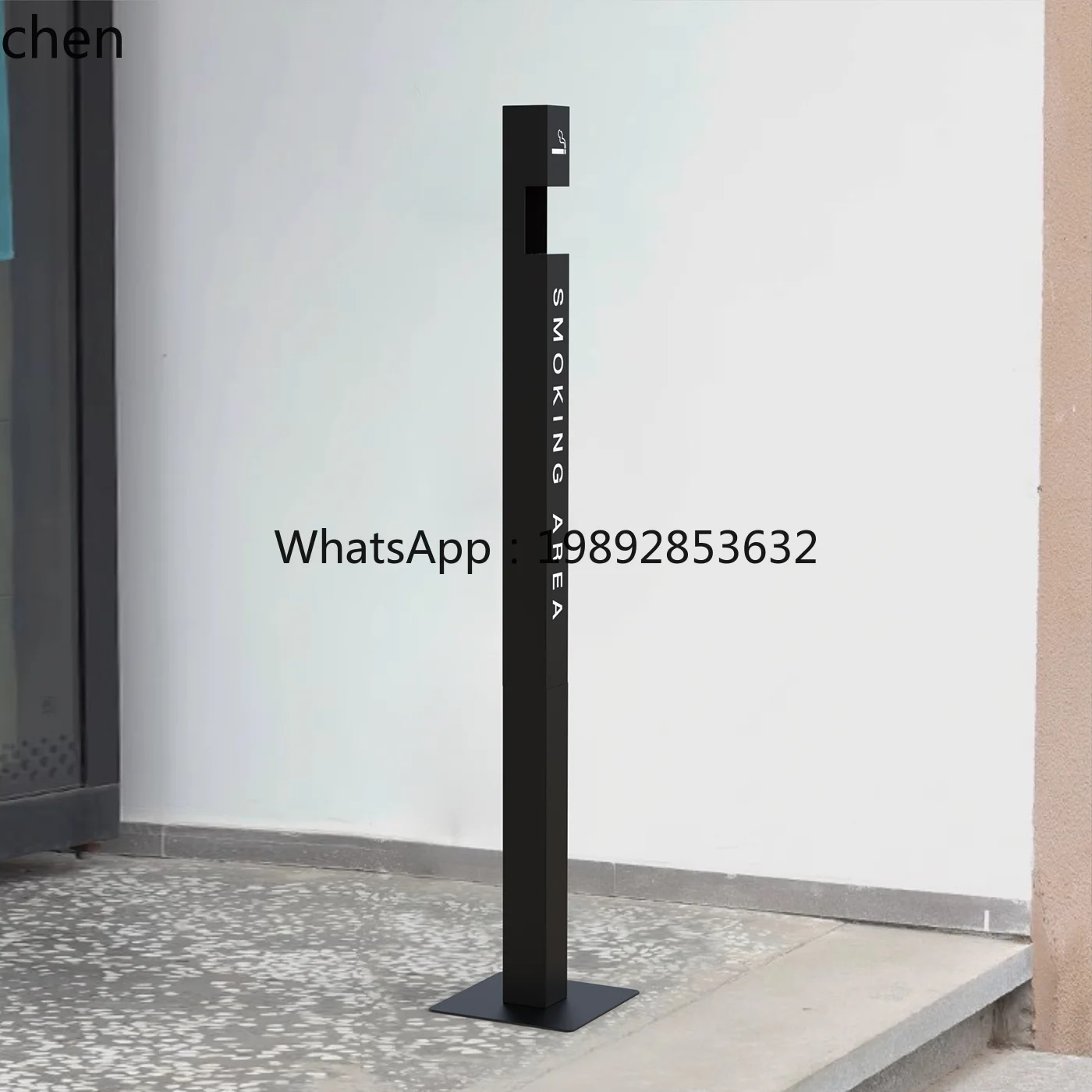 

HT Outdoor Smoke Extinguisher Pillar Commercial Smoking Area Vertical Ash Pillar Ashtray Stainless Steel
