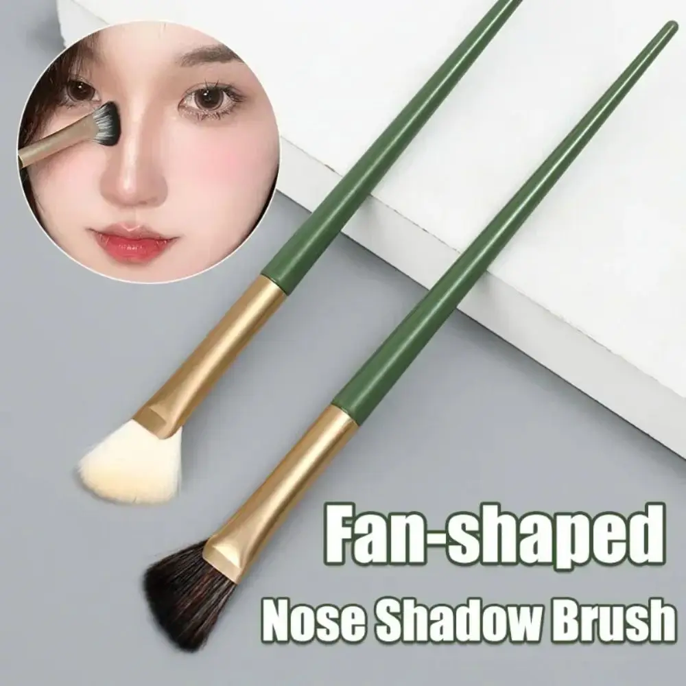 Nuovi pennelli per trucco morbidi Contorno angolato Sbavature Pennello per ombretto per naso Evidenziatore Blush Testa piatta Mezza ventaglio per ombretto per naso