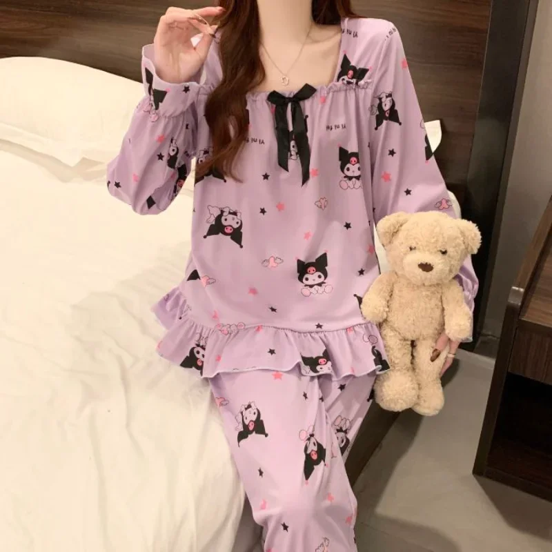 

Cute cartoon Kulomie pajamas are casual and comfortable, can be worn outside, loungewear loose and breathable Sanrio pajamas
