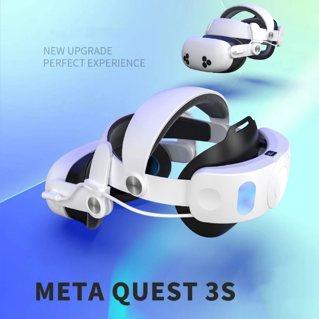 18W Fast Charging Head Strap Comfortable Sponge Cushion Headset with 10,000mAh Batteries for Meta Quest 3S VR Accessories